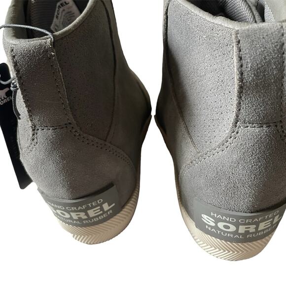 SOREL Womens/Teen OUT N ABOUT PULL ON WEDGE Bootie Size 8.5 Sea Salt Grey - Picture 4 of 8